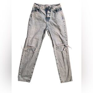 Zara Acid Washed  Distressed Mom Jeans